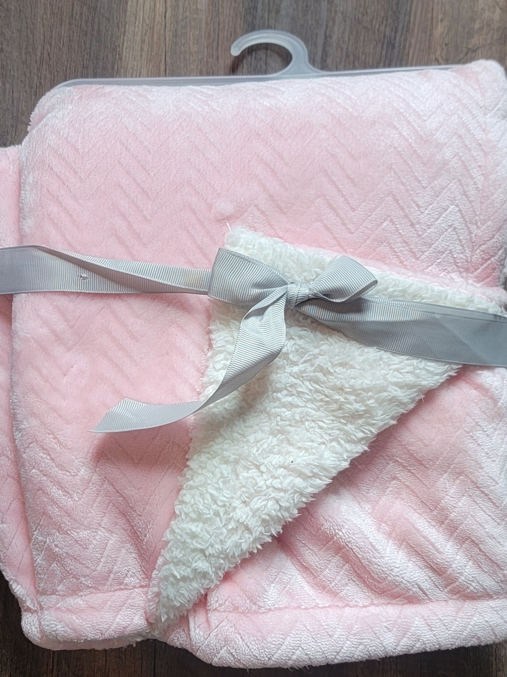 Plush Pink Sherpa Throw Blanket by